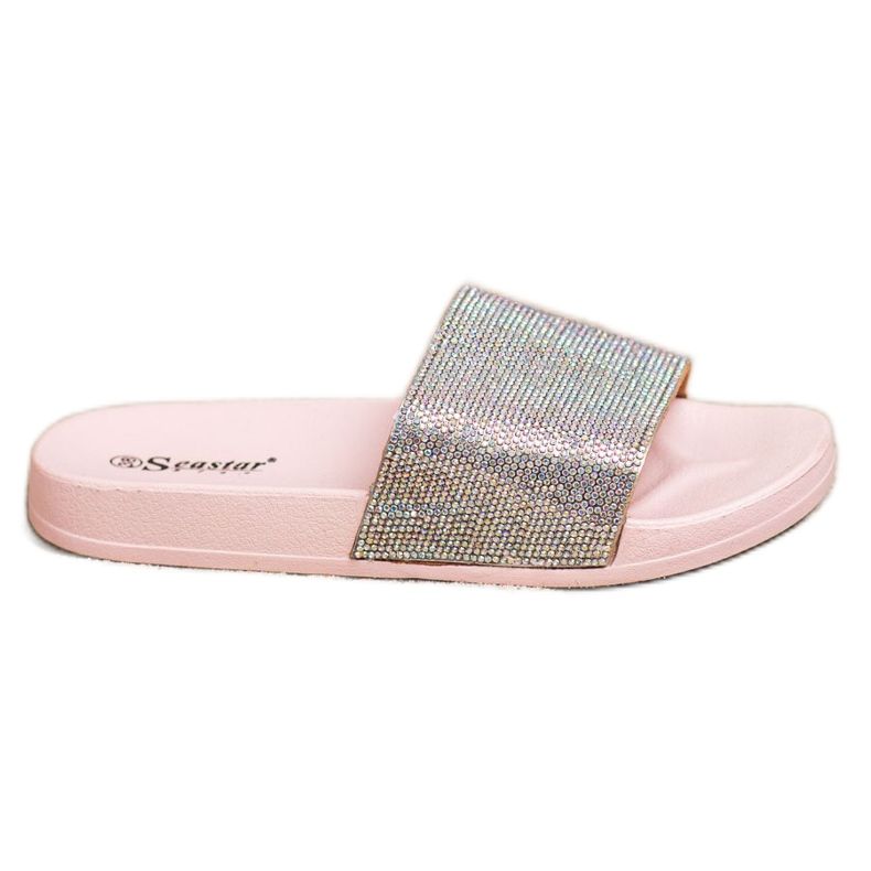 Seastar Papuče s kristalima ružičasta