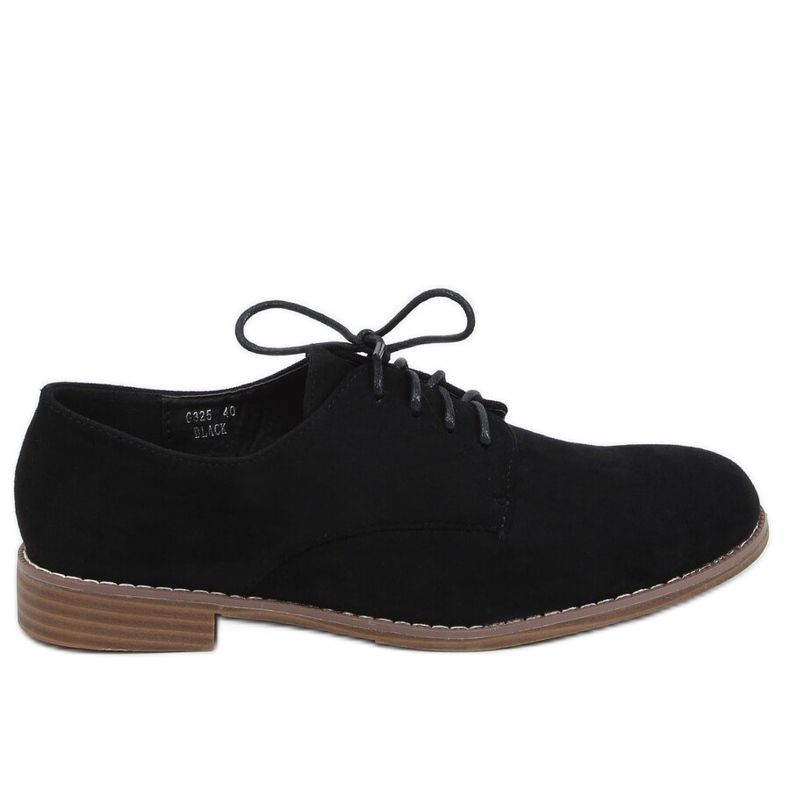 Crne mokasine s vezicama G325 Crna crno