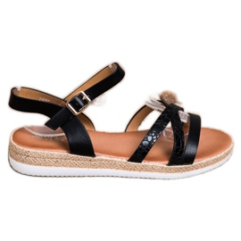 Weide Udobne crne sandale crna