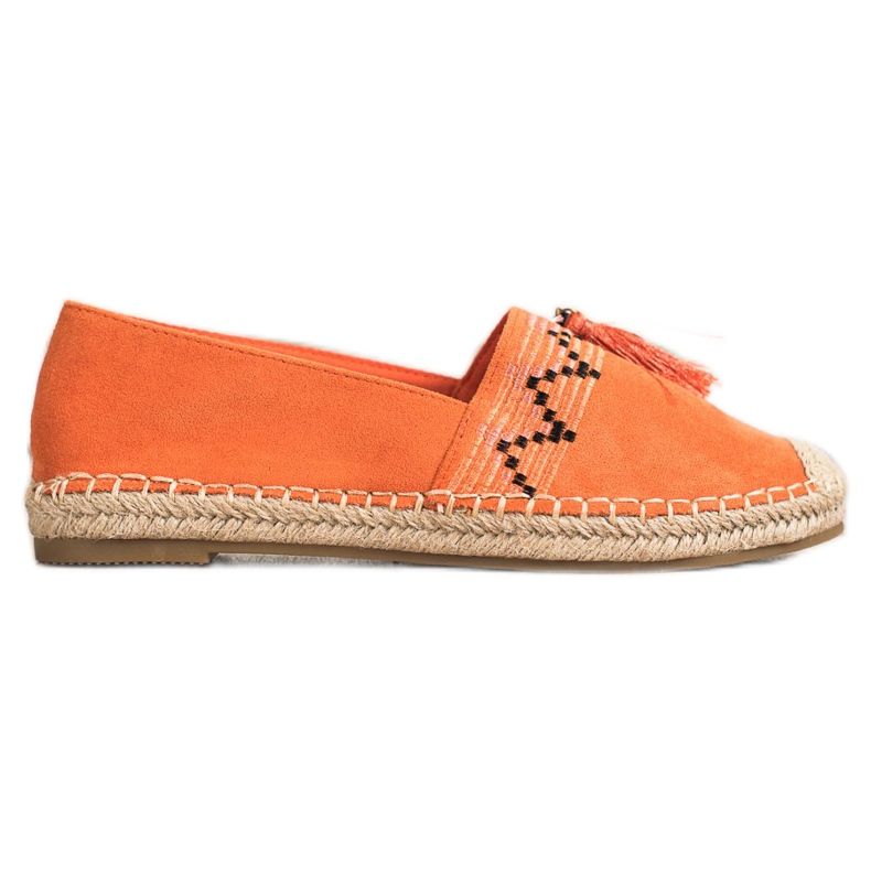 Best Shoes Moderne espadrile s ukrasima naranča