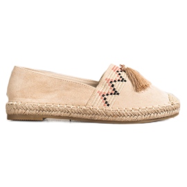 Best Shoes Modne espadrile s ukrasima bež