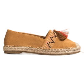Best Shoes Moderne espadrile s ukrasima smeđa