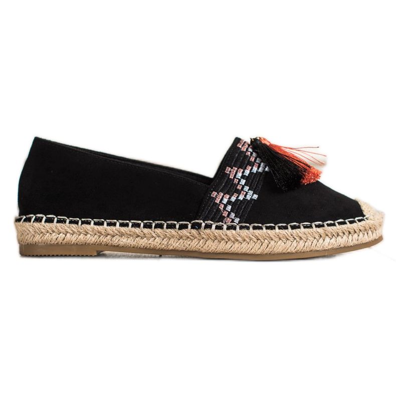 Best Shoes Modne espadrile s ukrasima crno