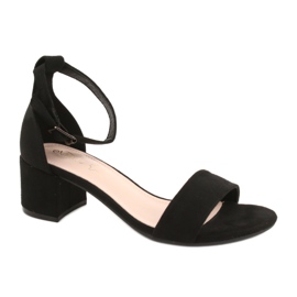 Evento Crne klasične sandale na visoku petu 20SD98-1618 crna