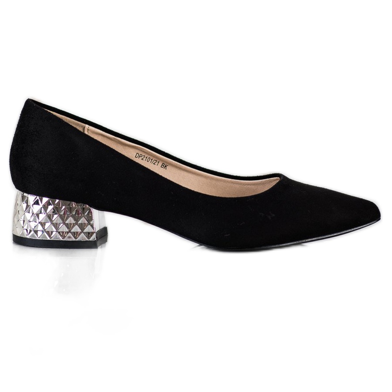 Filippo Crne pumpe sa zlatnom petom crno