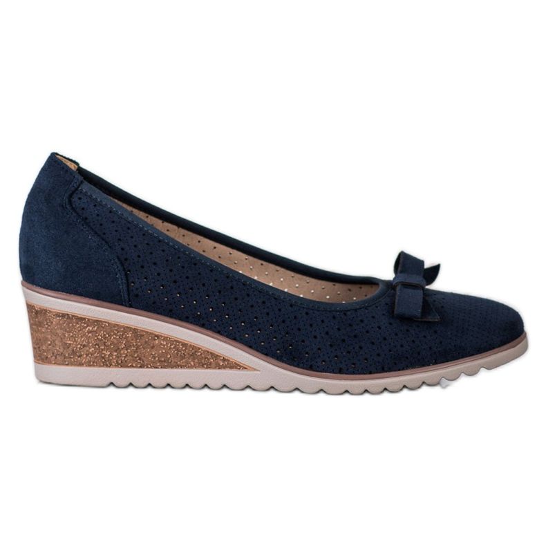 Vinceza Ažurne pumpe s klinom mornarsko plava