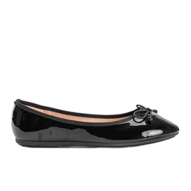 Crne lakirane balerine s Lesley mašnom crno