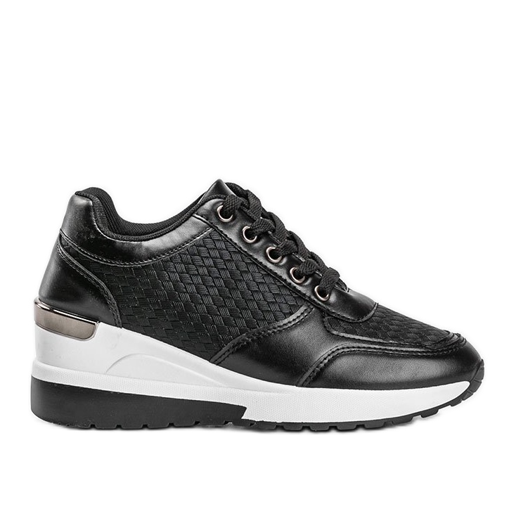 Crne sjajne tenisice na klinu Mara crno