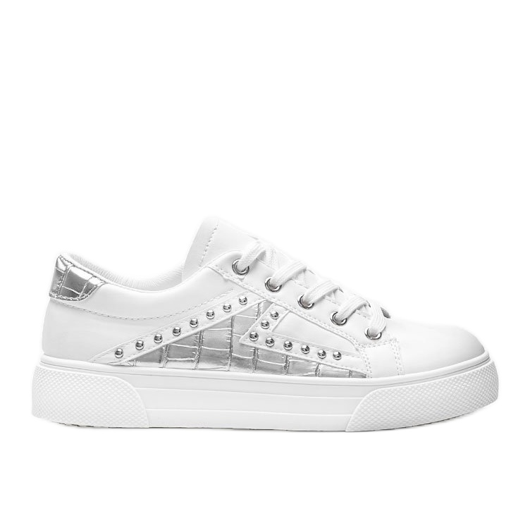 Bijele tenisice sa srebrnim Gloria dodacima bijela