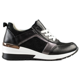 VINCEZA Glitter tenisice crna