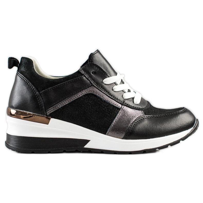 VINCEZA Glitter tenisice crno