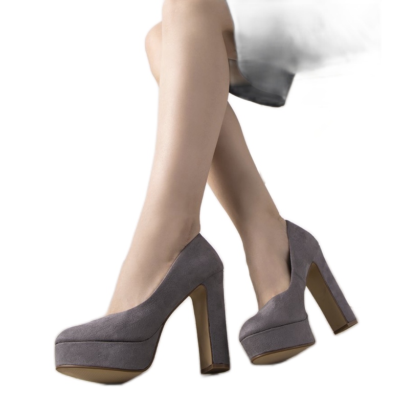 Sive štikle na platformi Aisha siva