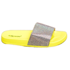 Seastar Papuče s kristalima zlatni žuta boja