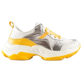 Goodin Kožne tenisice sa umetcima od srebra bijela višebojan