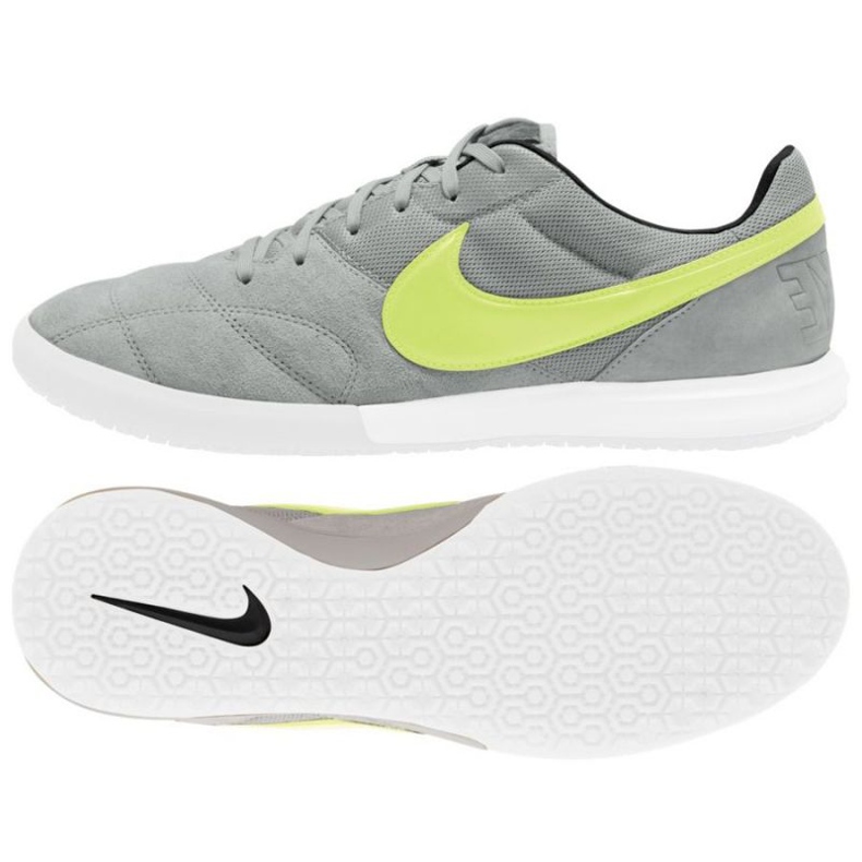 Nike Premier 2 Sala Ic M AV3153 012 nogometne cipele siva zelena nijanse sive