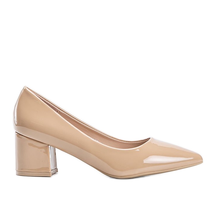 Bež pumpe lakirane na Damari bloku