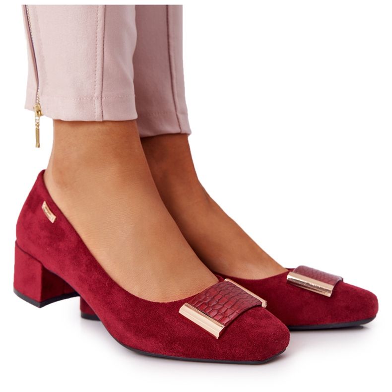 Pumpe od antilopa na peti Sergio Leone PB142 Burgundija crvena raznobojna