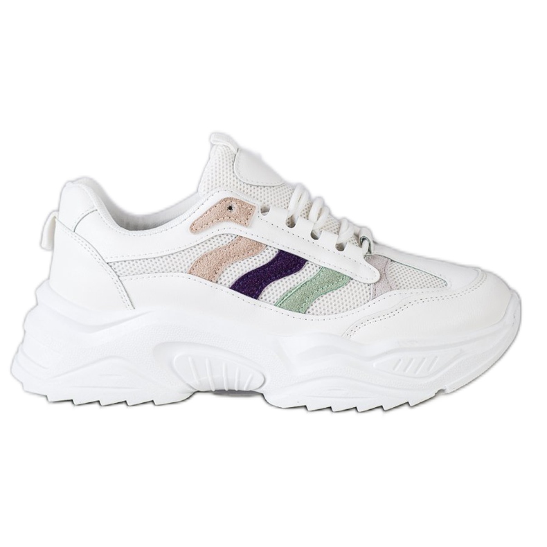 SHELOVET Tenisice sa šarenim prugama bijela