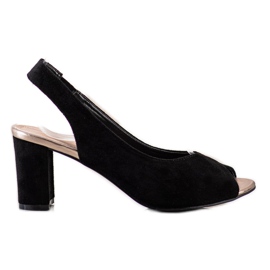 Evento Sandale od antilopa na šanku crna