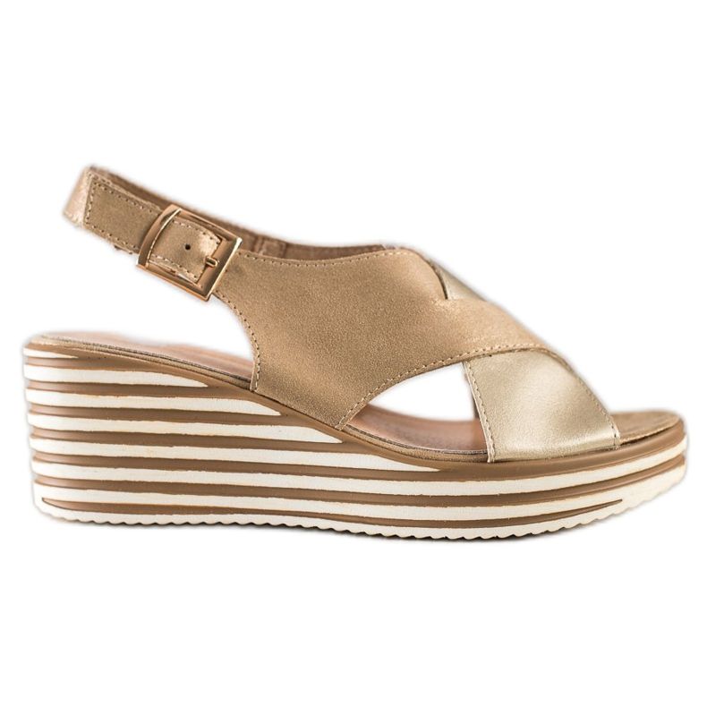 Zlatne sandale na klin Sergio Leone zlatna