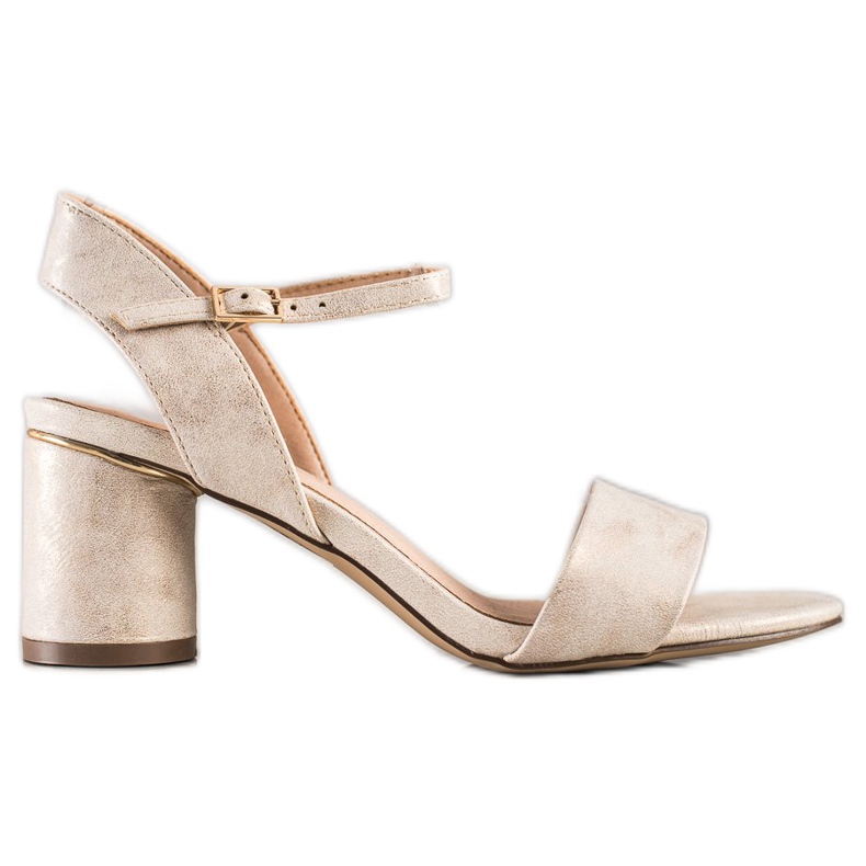 Evento Elegantne sandale na šanku bež zlatna