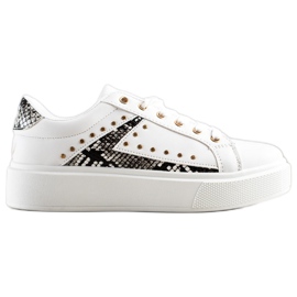 SHELOVET Bijele tenisice na platformi bijela crna