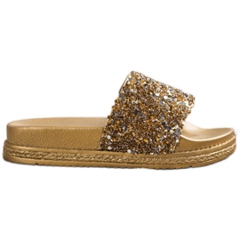 Seastar Modne papuče na platformi srebro zlatni