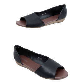 Crne izrezane balerinke 8278 Crne crna