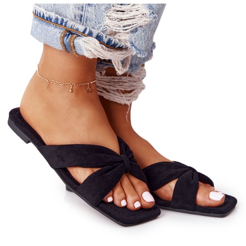 PS1 Ženske velur crne papuče Vanilla Sky crno