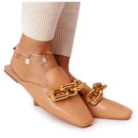 PS1 Papuče s gornjim dijelovima i lančanom devicom zovu me smeđa zlatni