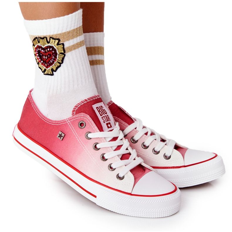 Ženske tenisice Big Star HH274130 Ombre crvena bijela