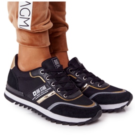 Ženske sportske cipele Memory Foam Big Star HH274272 Crna zlatni