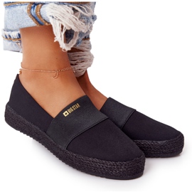 Crne espadrile na pletenoj potplati Big Star HH274482 crna zlatni