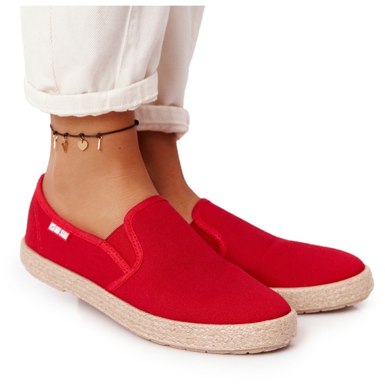 Crvene espadrile na pletenoj potplati Big Star DD274018 crvena