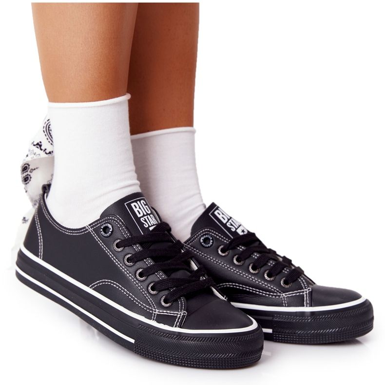 Ženske kožne tenisice Big Star HH274145 Crne crno