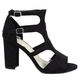 Crne sandale s visokim potpeticama 168-231 Crne crna