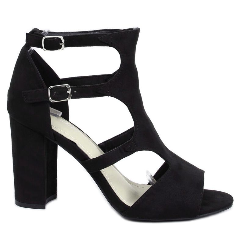 Crne sandale s visokim potpeticama 168-231 Crne crno