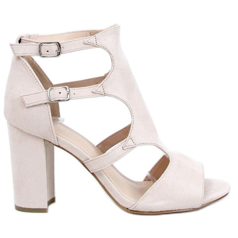Bež sandale s visokim potpeticama 168-231 Bež