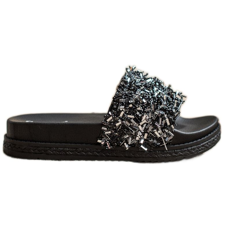 Seastar Modne kristalne papuče crno