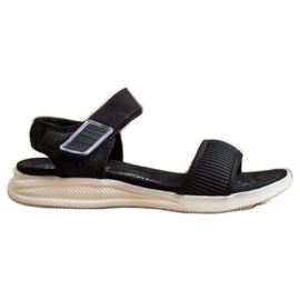 Evento Udobne sandale s čičak trakom crna