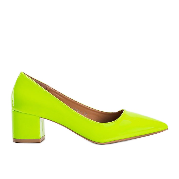 Žute pumpe lakirane na bloku Eden žuta boja