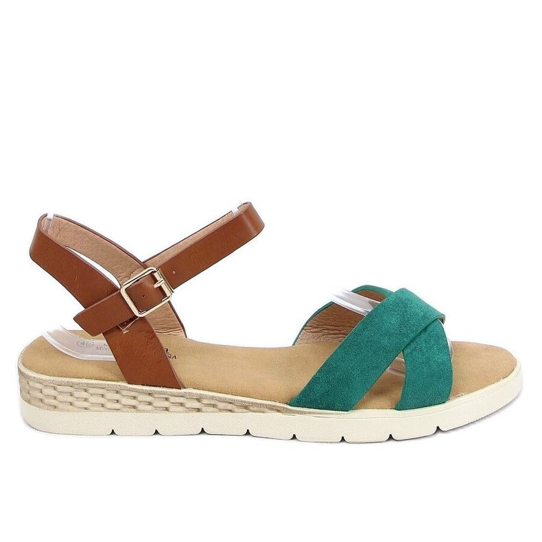 Zelene ženske sandale 1031-15 Zelene smeđa zelena