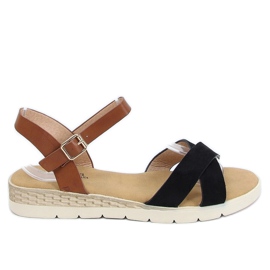 Crne ženske sandale 1031-15 Crne smeđa crna