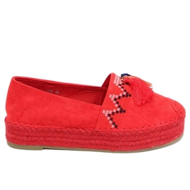 Crvena 1735 espadrile s crvenim resama
