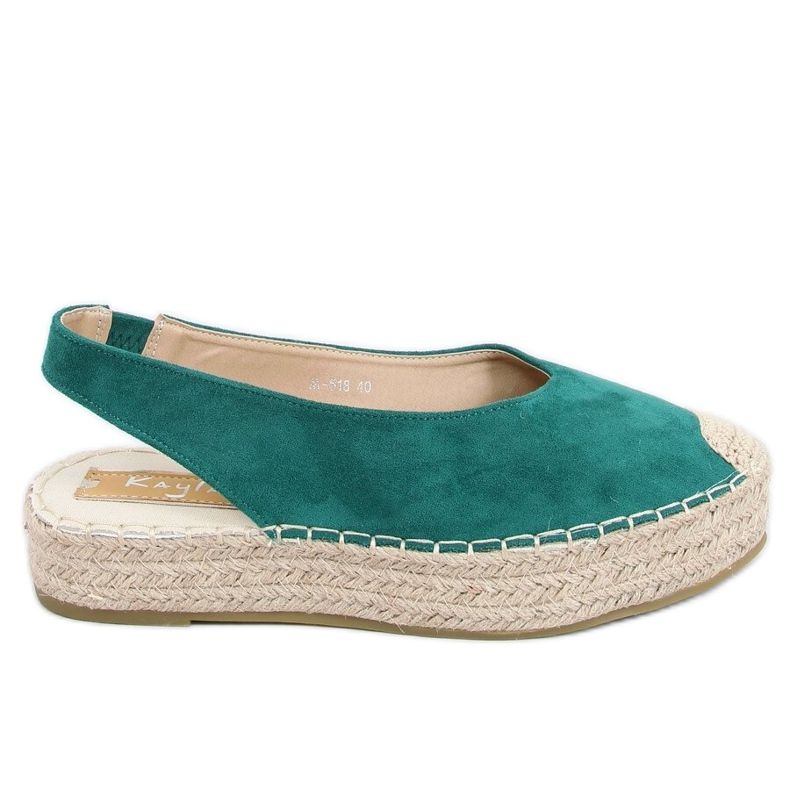 Zelene espadrile s otvorenim potpeticama M-518 Zelene zelena