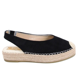 Crne M-518 Crne espadrile s otvorenim potpeticama crna