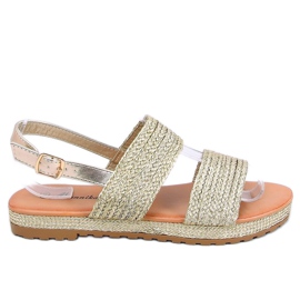 Zlatne WL1593 Sandale sa zlatnim pletenicama