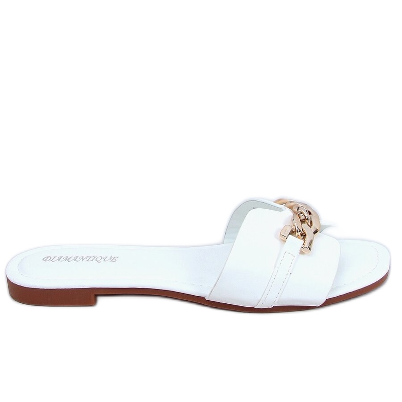 Bijele papuče HY23-01 Bijele s lancem bijela