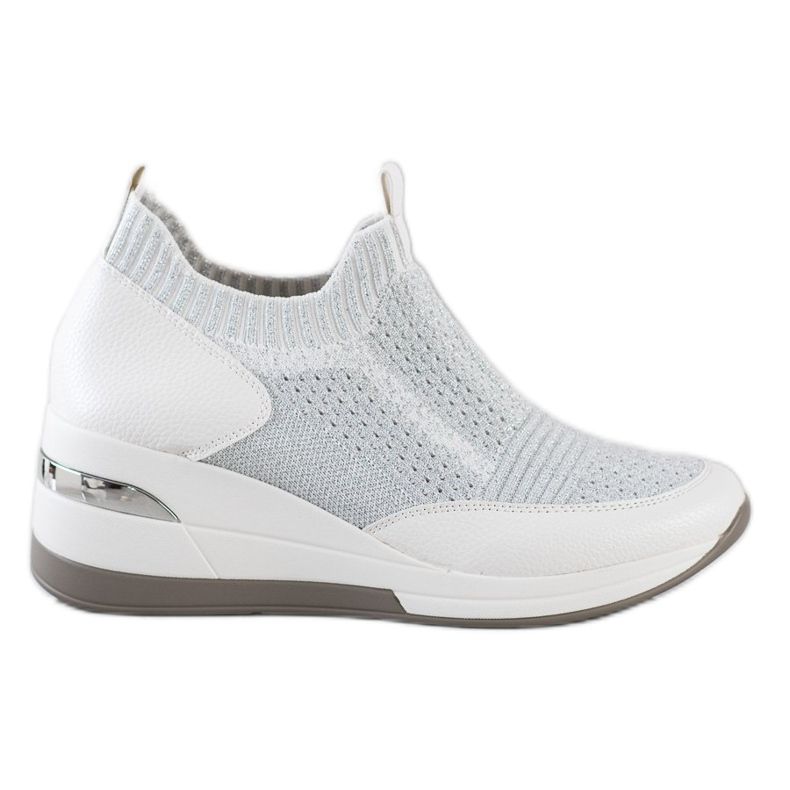 ARTIKER Tenisice na klin bijela srebro siva
