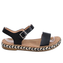 TH005 Crne sandale espadrile crna
